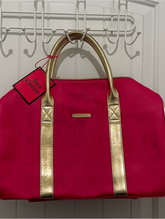 Juicy Couture Handbags - Juicy Couture Pink Duffle Bag with Gold Trim